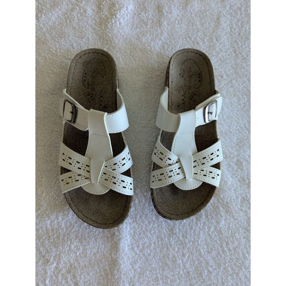 Flexus by Spring Step Nery Nordstrom White Slide Sandals Sz 7 - Picture 8 of 10